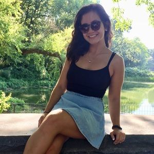 American Apparel Denim Fit and flare skirt